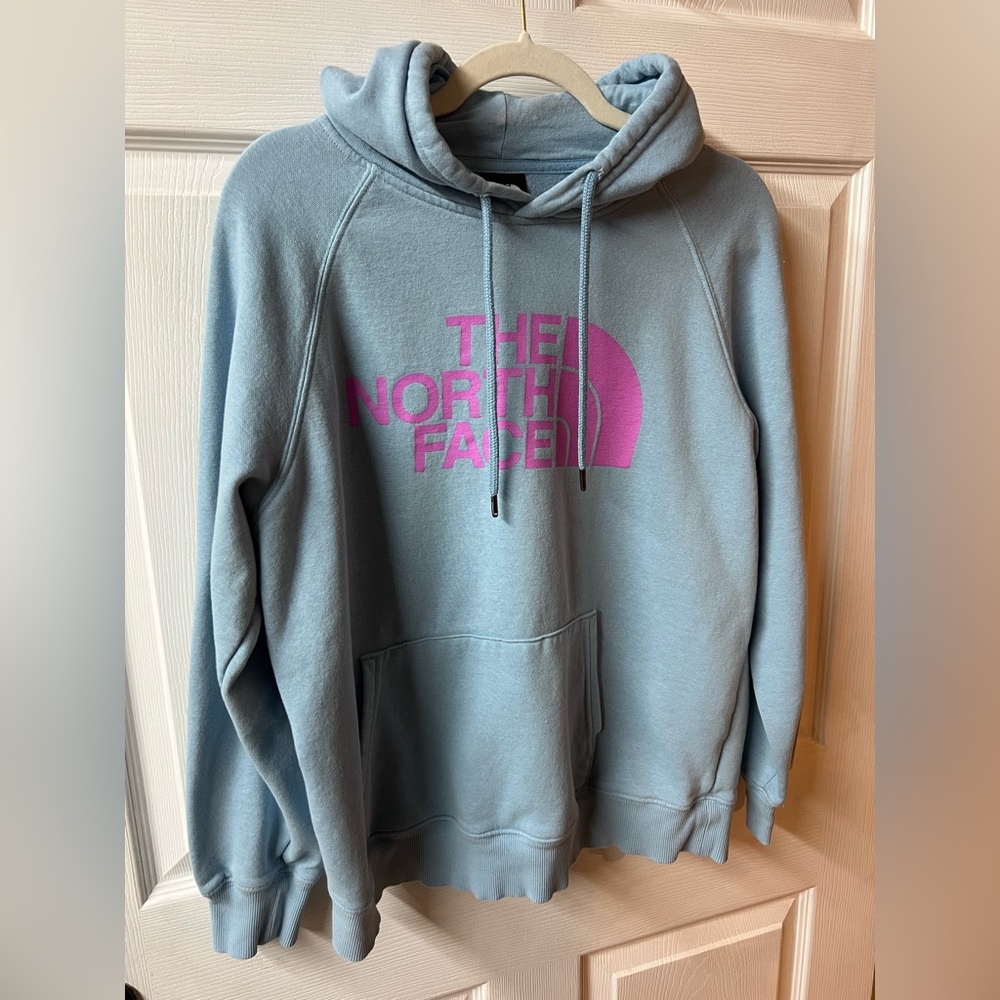 The North Face Hoodie with Pink Graphic *See photos and description.
